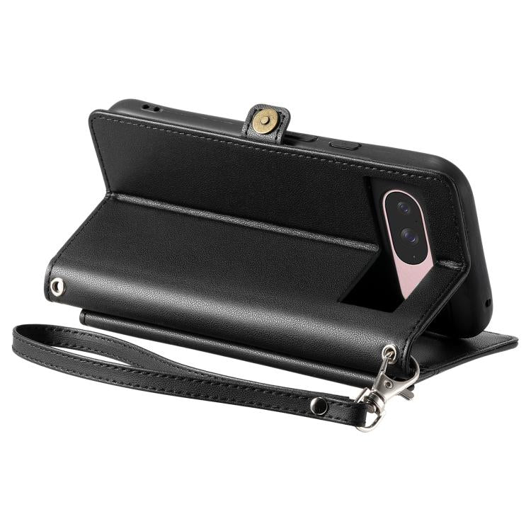 For Google Pixel 10 / 10 Pro Wallet Multi-card Slot Leather Phone Case with Lanyard