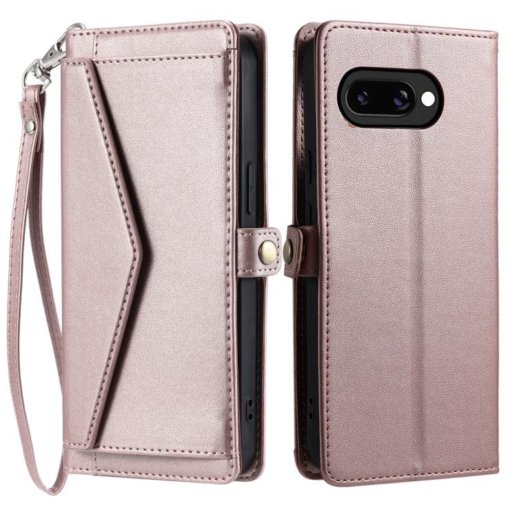 For Google Pixel 10a Wallet Multi-card Slot Leather Phone Case with Lanyard