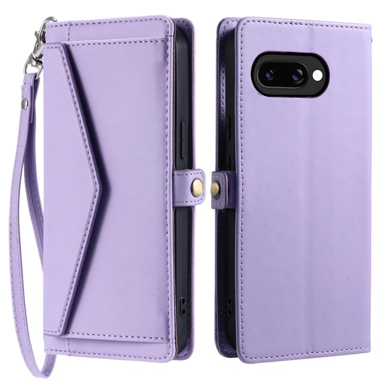 For Google Pixel 10a Wallet Multi-card Slot Leather Phone Case with Lanyard
