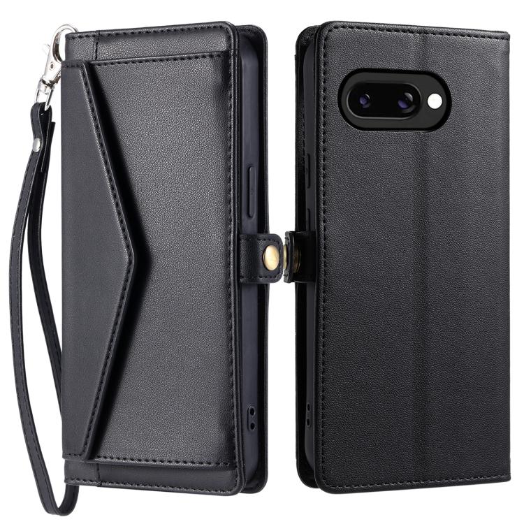 For Google Pixel 10a Wallet Multi-card Slot Leather Phone Case with Lanyard