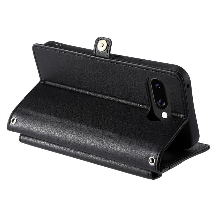 For Google Pixel 10a Wallet Multi-card Slot Leather Phone Case with Lanyard