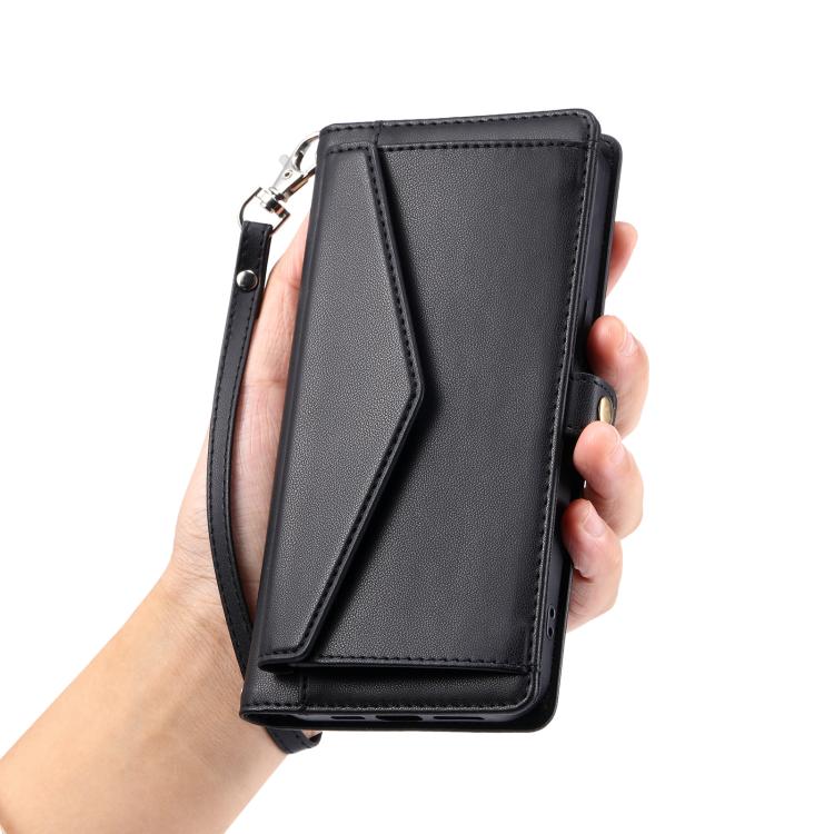 For Google Pixel 10a Wallet Multi-card Slot Leather Phone Case with Lanyard