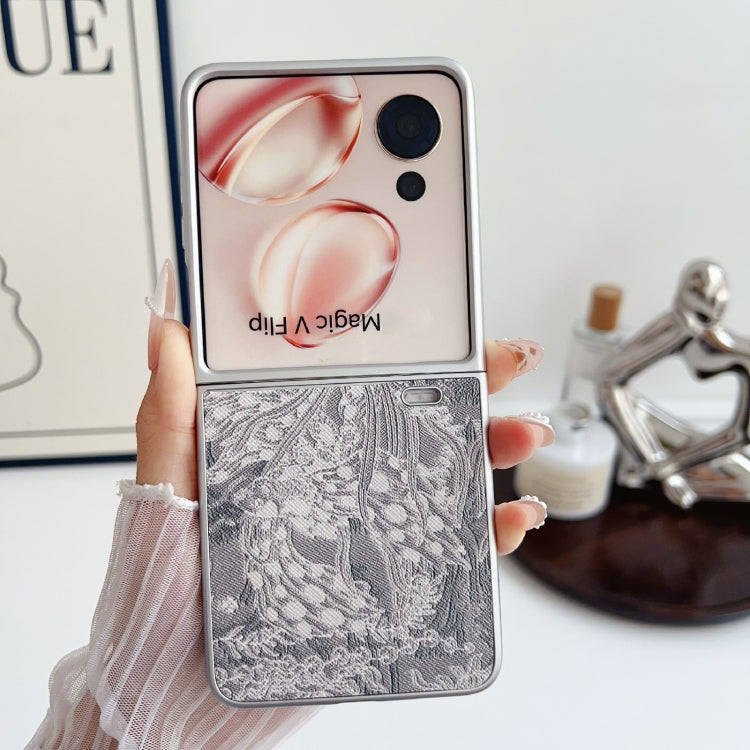 For Honor Magic V Flip Embroidery Style Full Coverage Phone Case