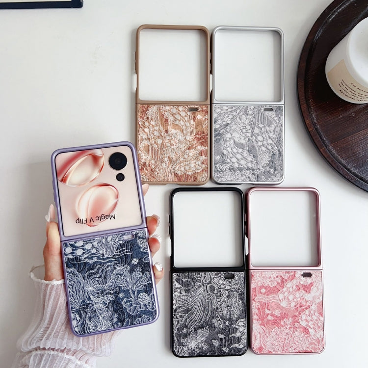 For Honor Magic V Flip Embroidery Style Full Coverage Phone Case
