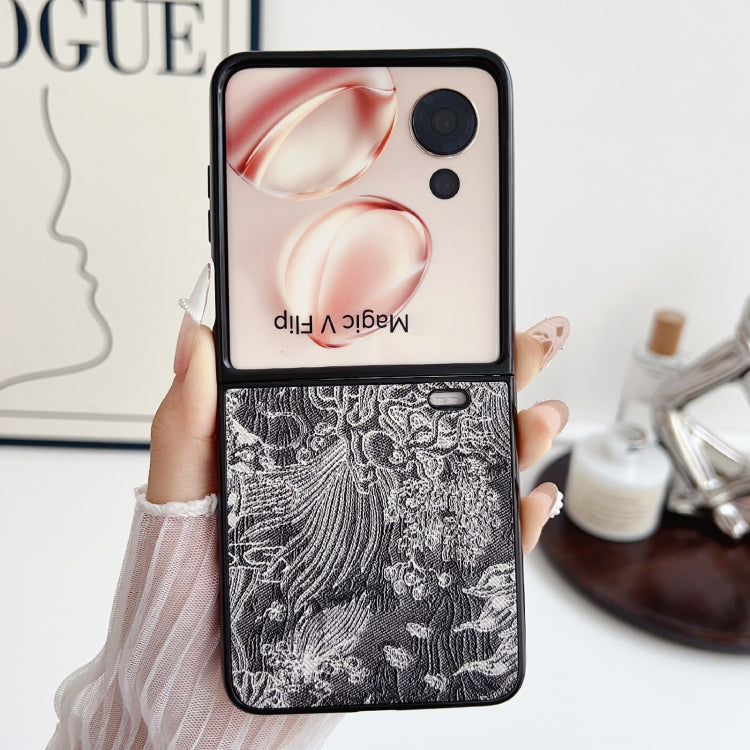 For Honor Magic V Flip Embroidery Style Full Coverage Phone Case