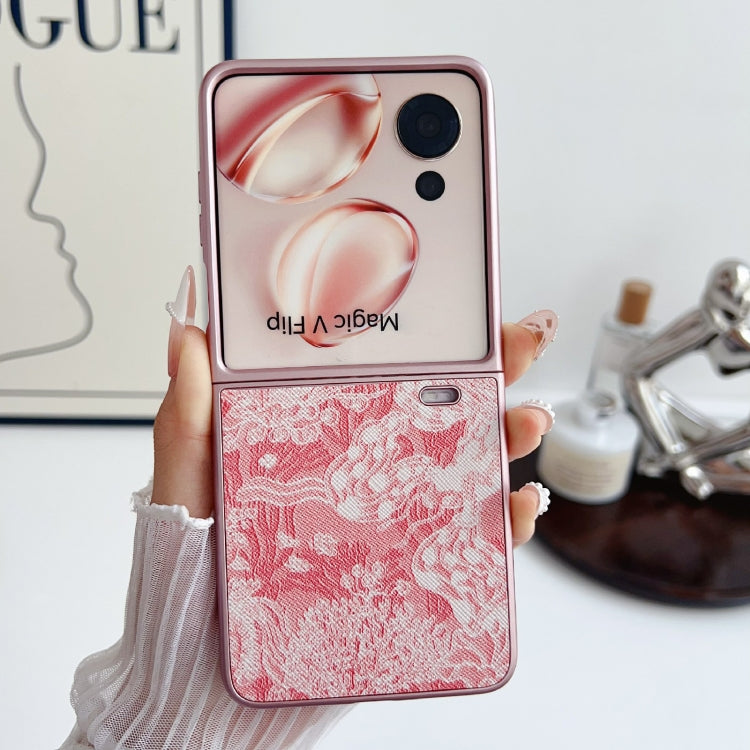 For Honor Magic V Flip Embroidery Style Full Coverage Phone Case