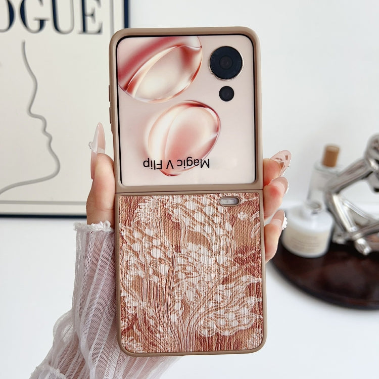 For Honor Magic V Flip Embroidery Style Full Coverage Phone Case