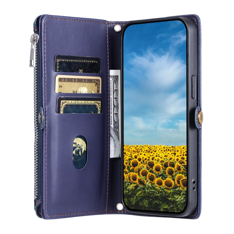 For Google Pixel 9 Pro XL Leather Stitching Multi-card Slot Zipper Phone Case