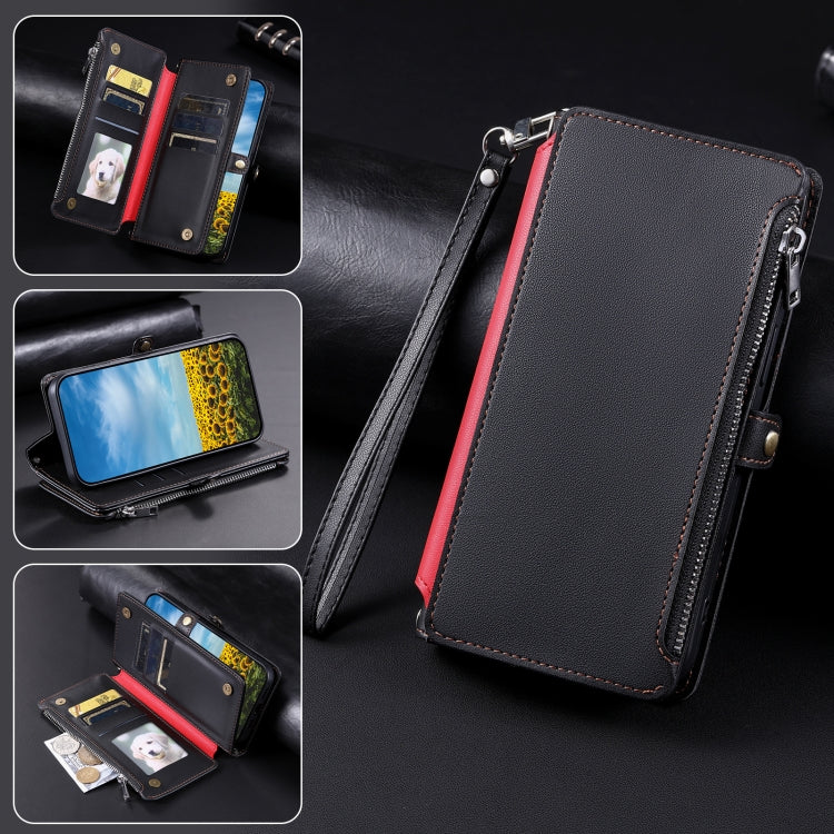 For Google Pixel 9 Pro XL Leather Stitching Multi-card Slot Zipper Phone Case