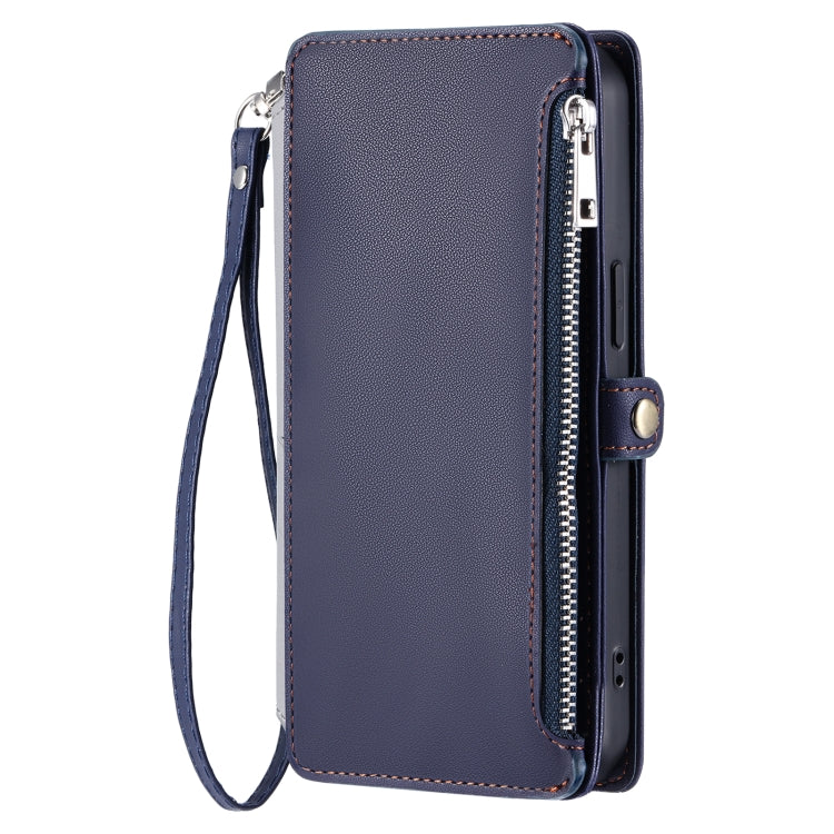 For Google Pixel 9a Leather Stitching Multi-card Slot Zipper Phone Case