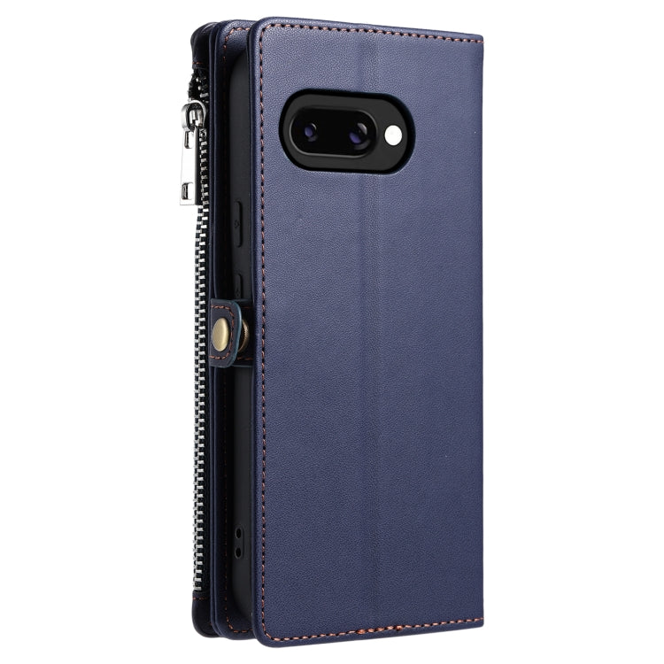 For Google Pixel 9a Leather Stitching Multi-card Slot Zipper Phone Case