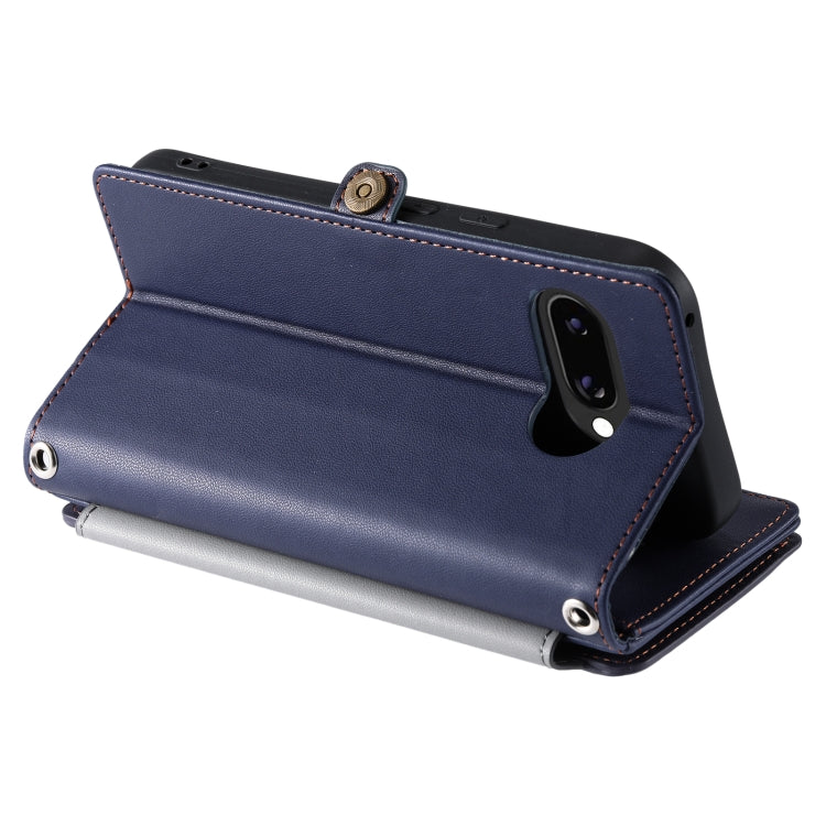 For Google Pixel 9a Leather Stitching Multi-card Slot Zipper Phone Case