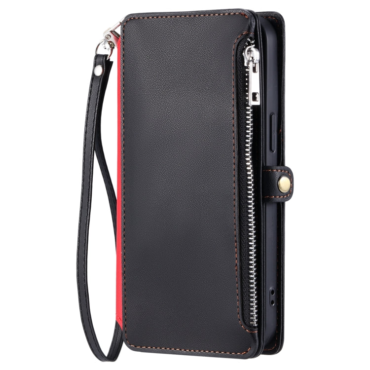 For Google Pixel 9a Leather Stitching Multi-card Slot Zipper Phone Case
