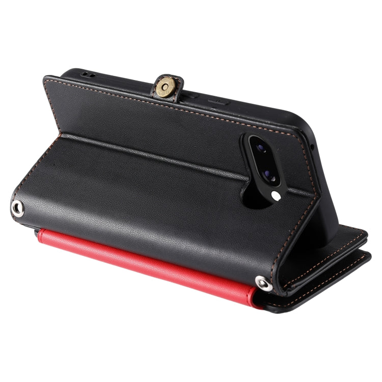 For Google Pixel 9a Leather Stitching Multi-card Slot Zipper Phone Case