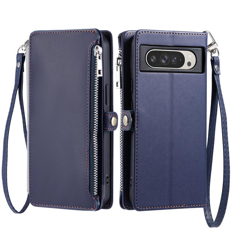 For Google Pixel 10 Pro XL Leather Stitching Multi-card Slot Zipper Phone Case