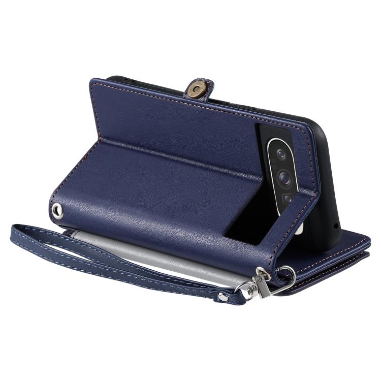 For Google Pixel 10 Pro XL Leather Stitching Multi-card Slot Zipper Phone Case