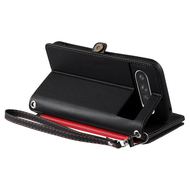 For Google Pixel 10 Pro XL Leather Stitching Multi-card Slot Zipper Phone Case