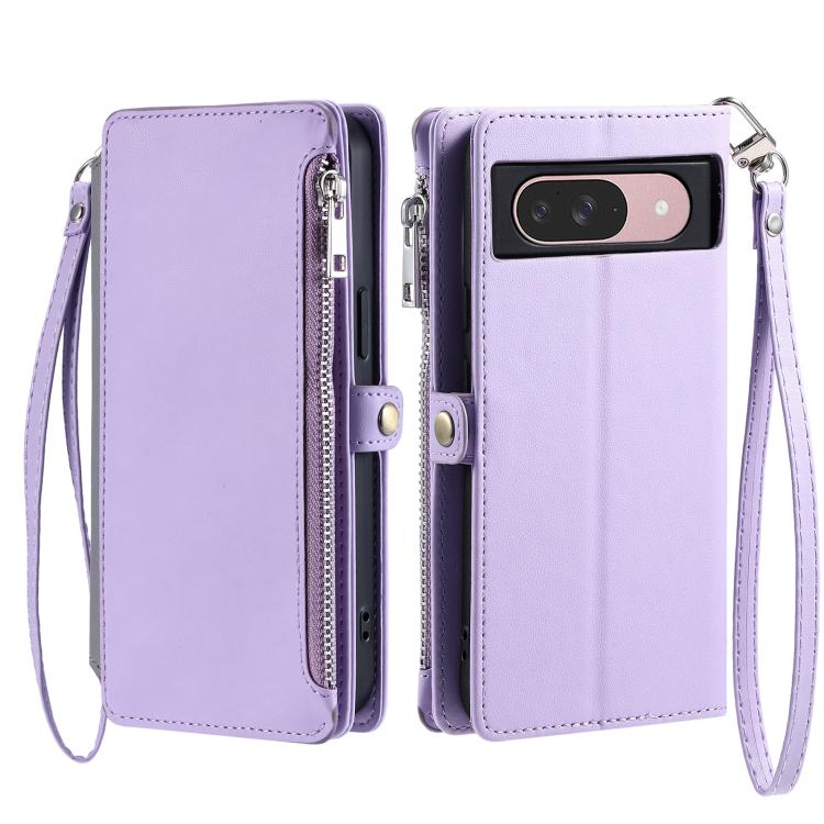 For Google Pixel 10 / 10 Pro Leather Stitching Multi-card Slot Zipper Phone Case