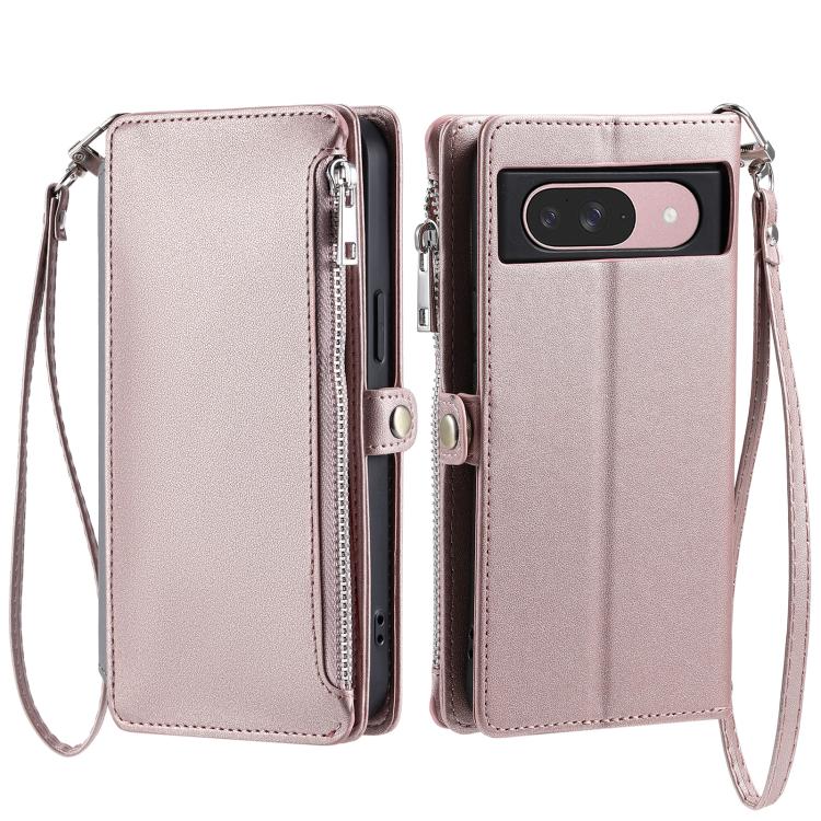 For Google Pixel 10 / 10 Pro Leather Stitching Multi-card Slot Zipper Phone Case