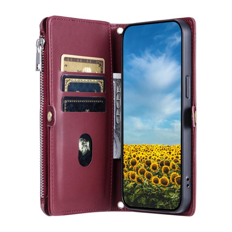 For Google Pixel 10 / 10 Pro Leather Stitching Multi-card Slot Zipper Phone Case