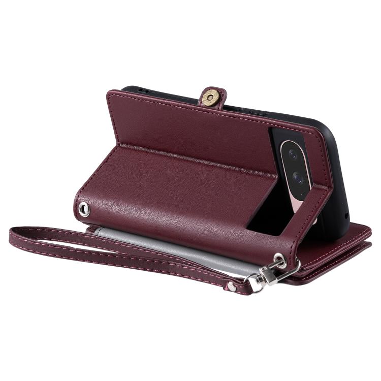 For Google Pixel 10 / 10 Pro Leather Stitching Multi-card Slot Zipper Phone Case