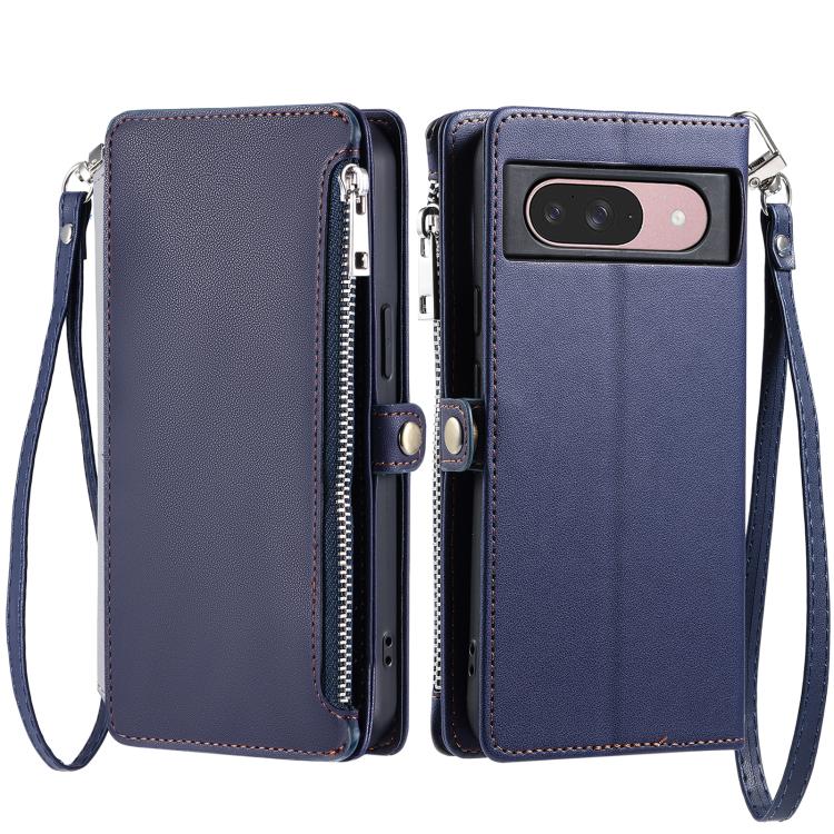 For Google Pixel 10 / 10 Pro Leather Stitching Multi-card Slot Zipper Phone Case