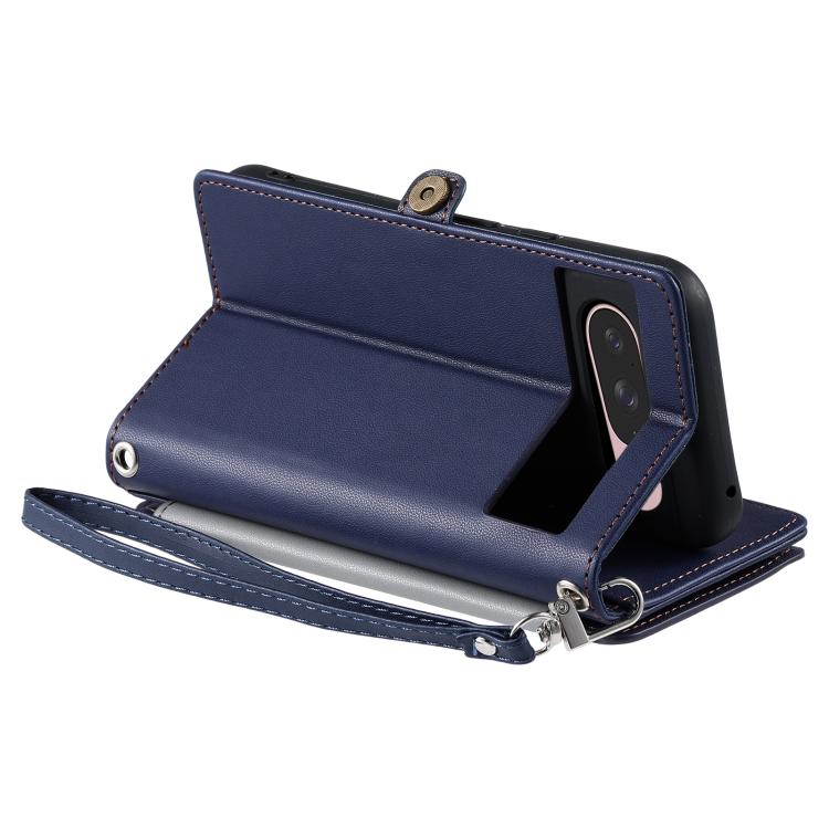 For Google Pixel 10 / 10 Pro Leather Stitching Multi-card Slot Zipper Phone Case