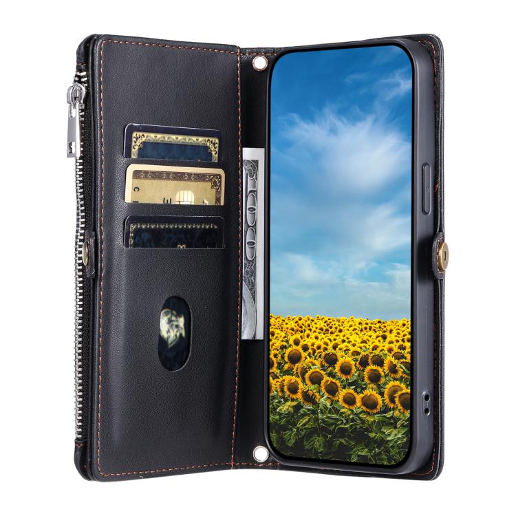 For Google Pixel 10 / 10 Pro Leather Stitching Multi-card Slot Zipper Phone Case