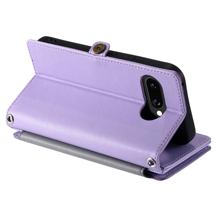 For Google Pixel 10a Leather Stitching Multi-card Slot Zipper Phone Case