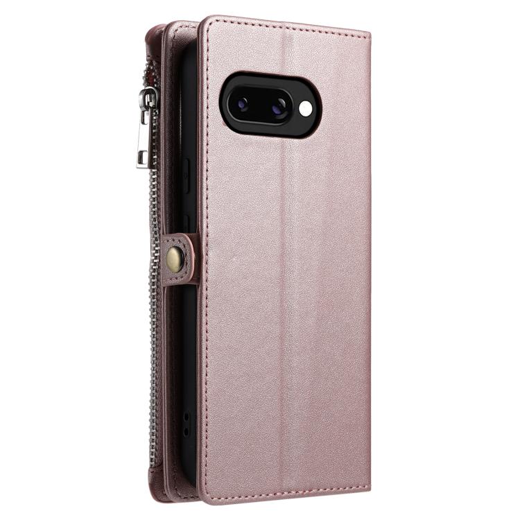 For Google Pixel 10a Leather Stitching Multi-card Slot Zipper Phone Case
