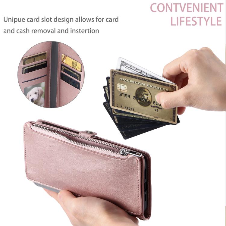 For Google Pixel 10a Leather Stitching Multi-card Slot Zipper Phone Case