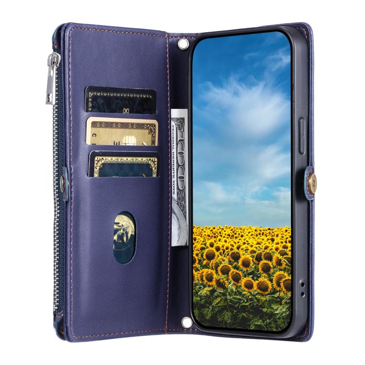 For Google Pixel 10a Leather Stitching Multi-card Slot Zipper Phone Case