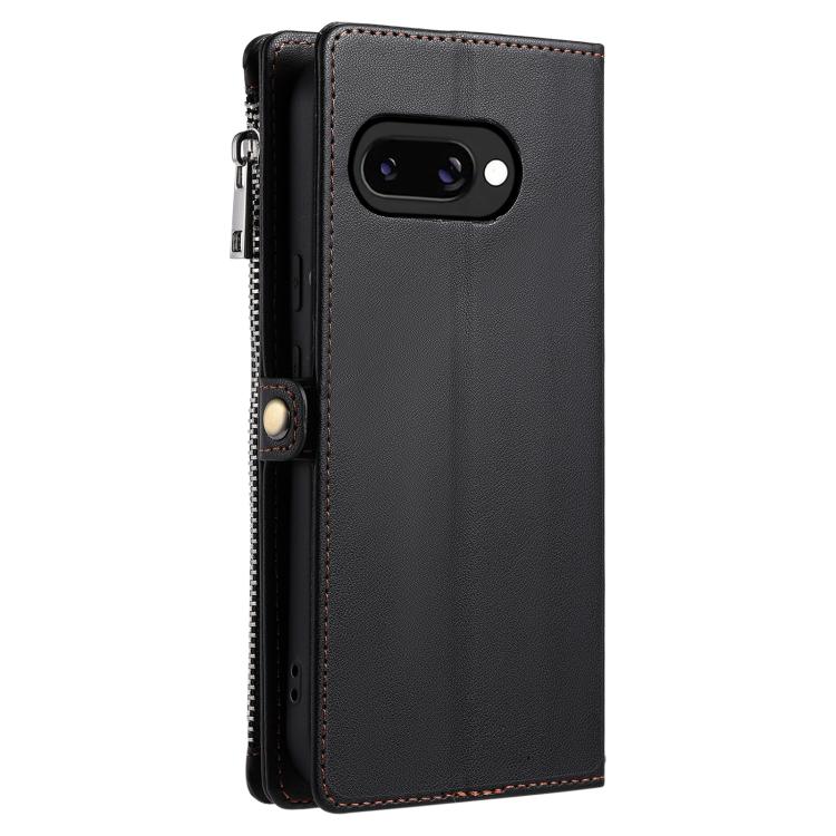 For Google Pixel 10a Leather Stitching Multi-card Slot Zipper Phone Case