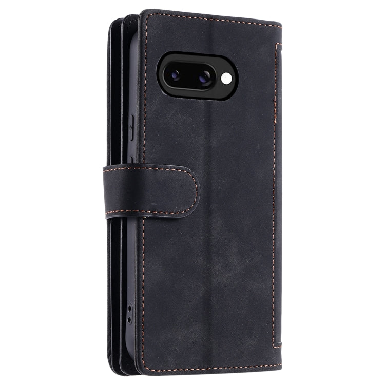 For Google Pixel 9a Nine Card Zipper Bag Leather Phone Case with Lanyard