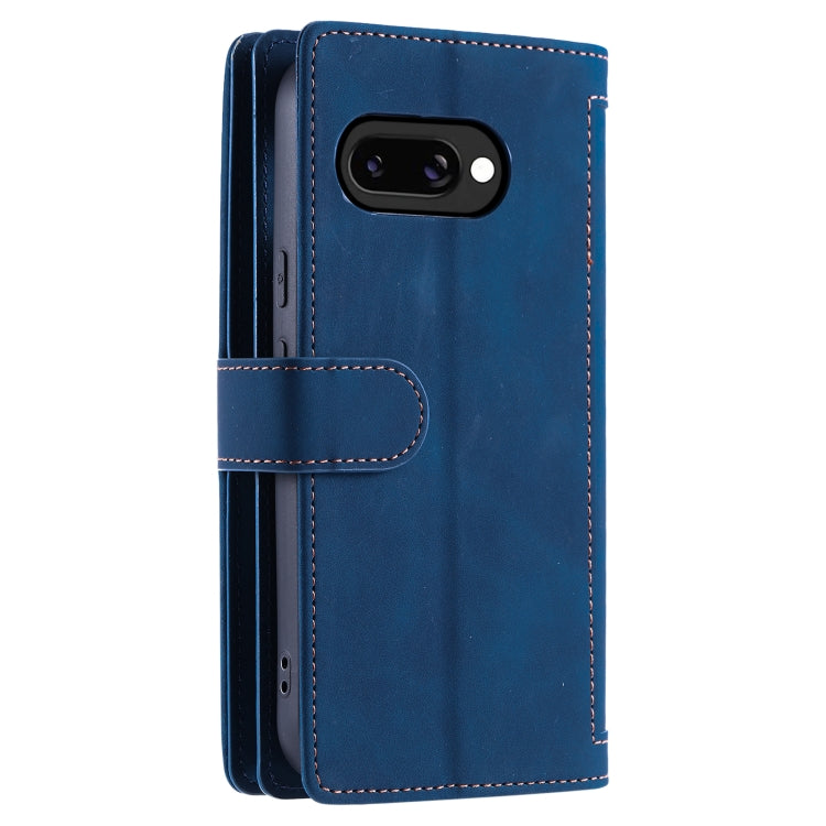 For Google Pixel 9a Nine Card Zipper Bag Leather Phone Case with Lanyard