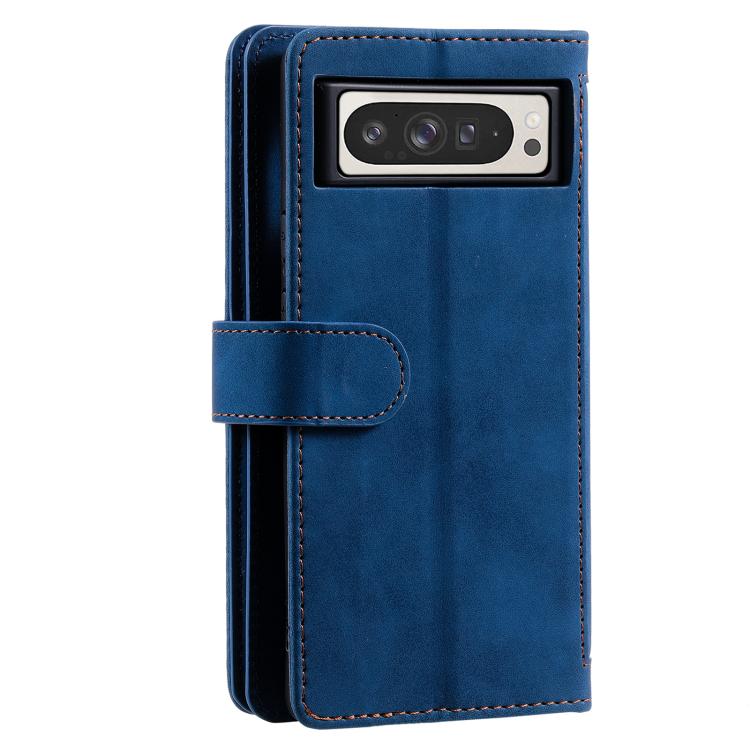 For Google Pixel 10 Pro XL Nine Card Zipper Bag Leather Phone Case with Lanyard