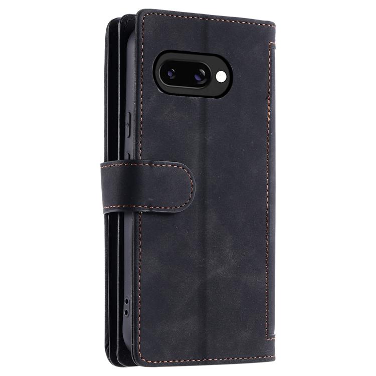For Google Pixel 10a Nine Card Zipper Bag Leather Phone Case with Lanyard