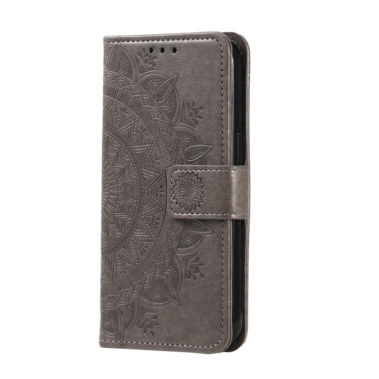 For Google Pixel 9 Pro XL Totem Flower Embossed Leather Phone Case with Lanyard