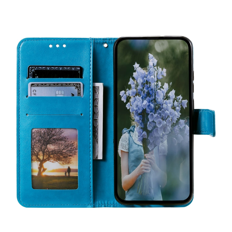 For Google Pixel 9 / 9 Pro Totem Flower Embossed Leather Phone Case with Lanyard