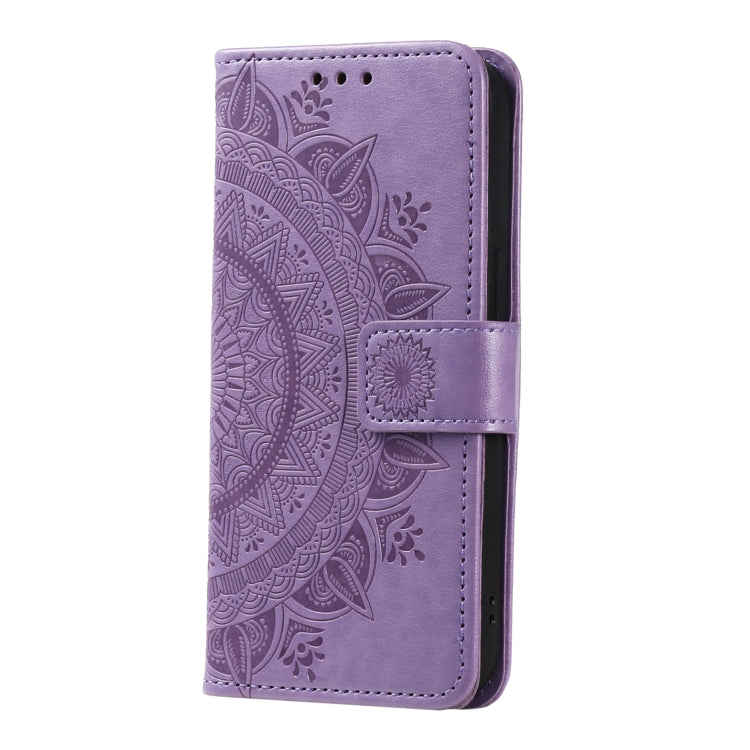 For Google Pixel 9 / 9 Pro Totem Flower Embossed Leather Phone Case with Lanyard