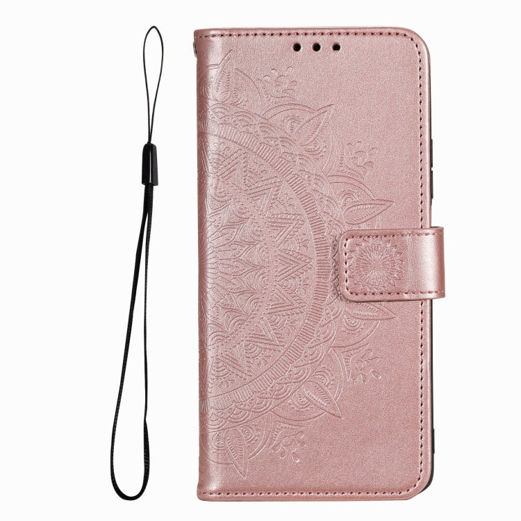 For Google Pixel 9a Totem Flower Embossed Leather Phone Case with Lanyard