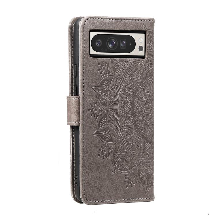For Google Pixel 10 Pro XL Totem Flower Embossed Leather Phone Case with Lanyard