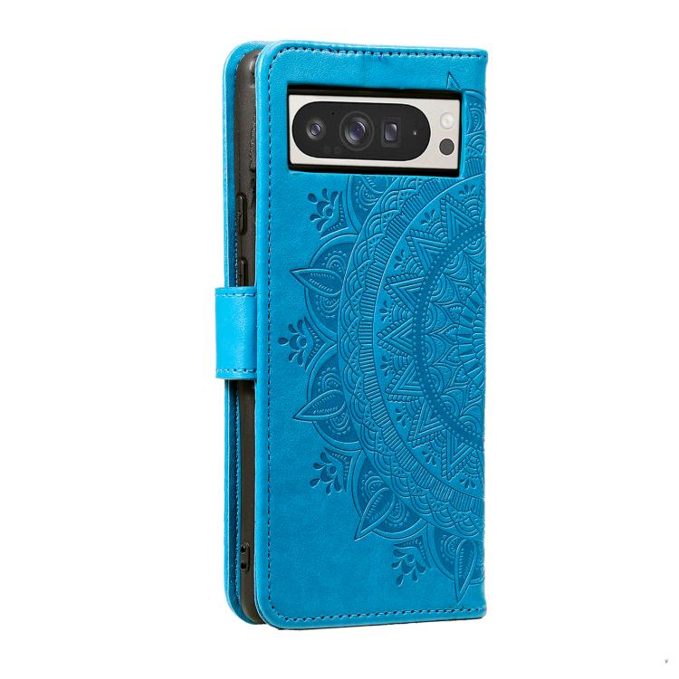 For Google Pixel 10 Pro XL Totem Flower Embossed Leather Phone Case with Lanyard
