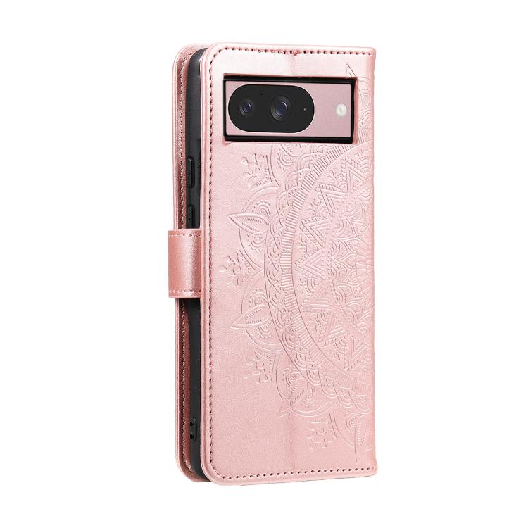 For Google Pixel 10 / 10 Pro Totem Flower Embossed Leather Phone Case with Lanyard