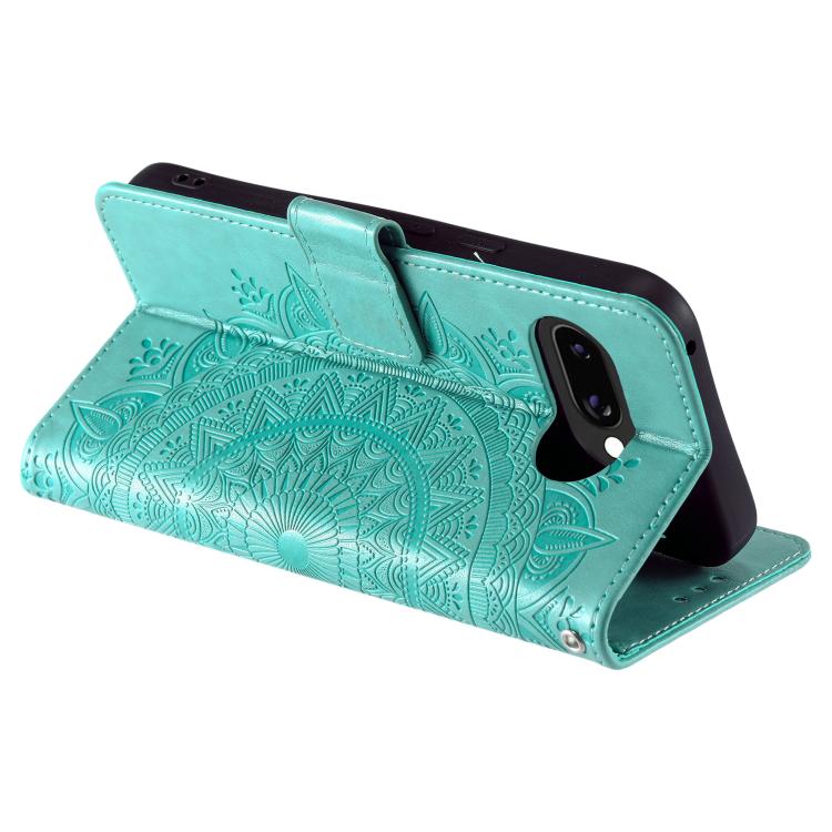 For Google Pixel 10a Totem Flower Embossed Leather Phone Case with Lanyard