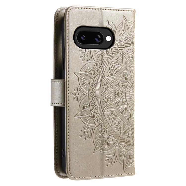 For Google Pixel 10a Totem Flower Embossed Leather Phone Case with Lanyard