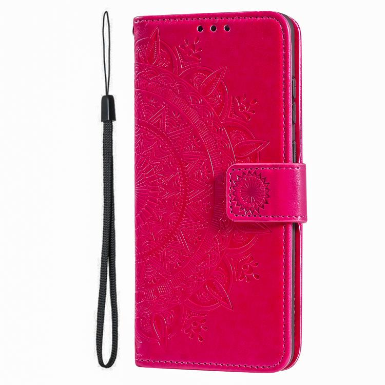 For Google Pixel 10a Totem Flower Embossed Leather Phone Case with Lanyard