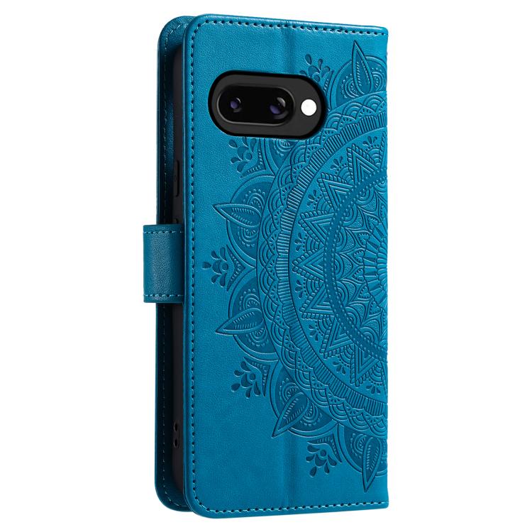 For Google Pixel 10a Totem Flower Embossed Leather Phone Case with Lanyard