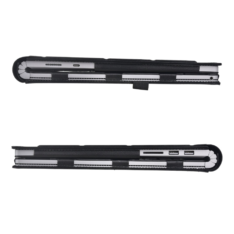 For Microsoft Surface Book 3 / 2 / 1 15 inch Deformation All-inclusive Leather Laptop Case - Black