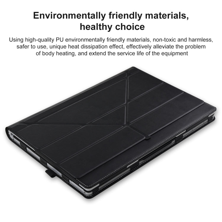 For Microsoft Surface Book 3 / 2 / 1 15 inch Deformation All-inclusive Leather Laptop Case - Black